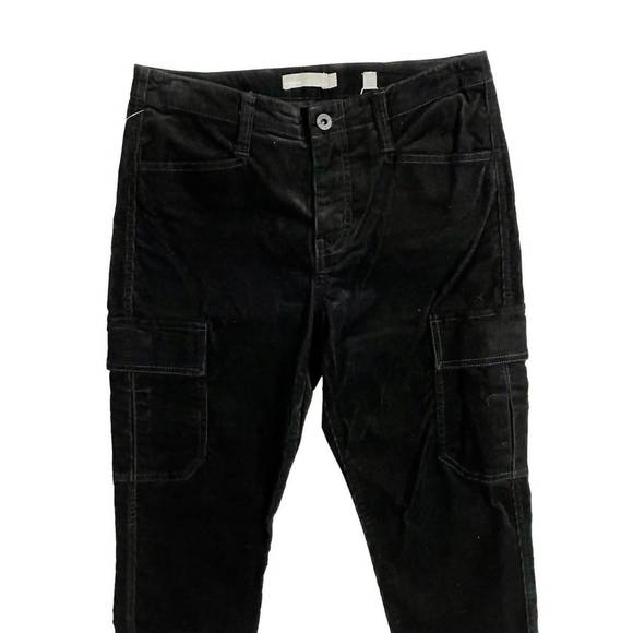 NEW VINCE women's corduroy skinny leg pockets high rise slim pants in black - Picture 3 of 5